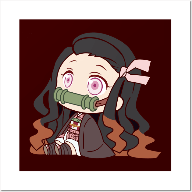 Cute Nezuko Wall Art by JamesCMarshall